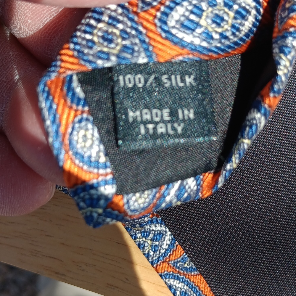 Jos. A. Bank Blue and Orange Paisleyesque *PRINT* Tie - Picture 4 of 4